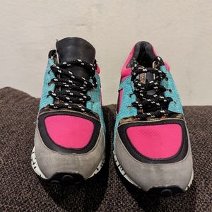 Steve Madden Cliff Sneakers Pink Turquoise Leopard Gray Bright Multicolor